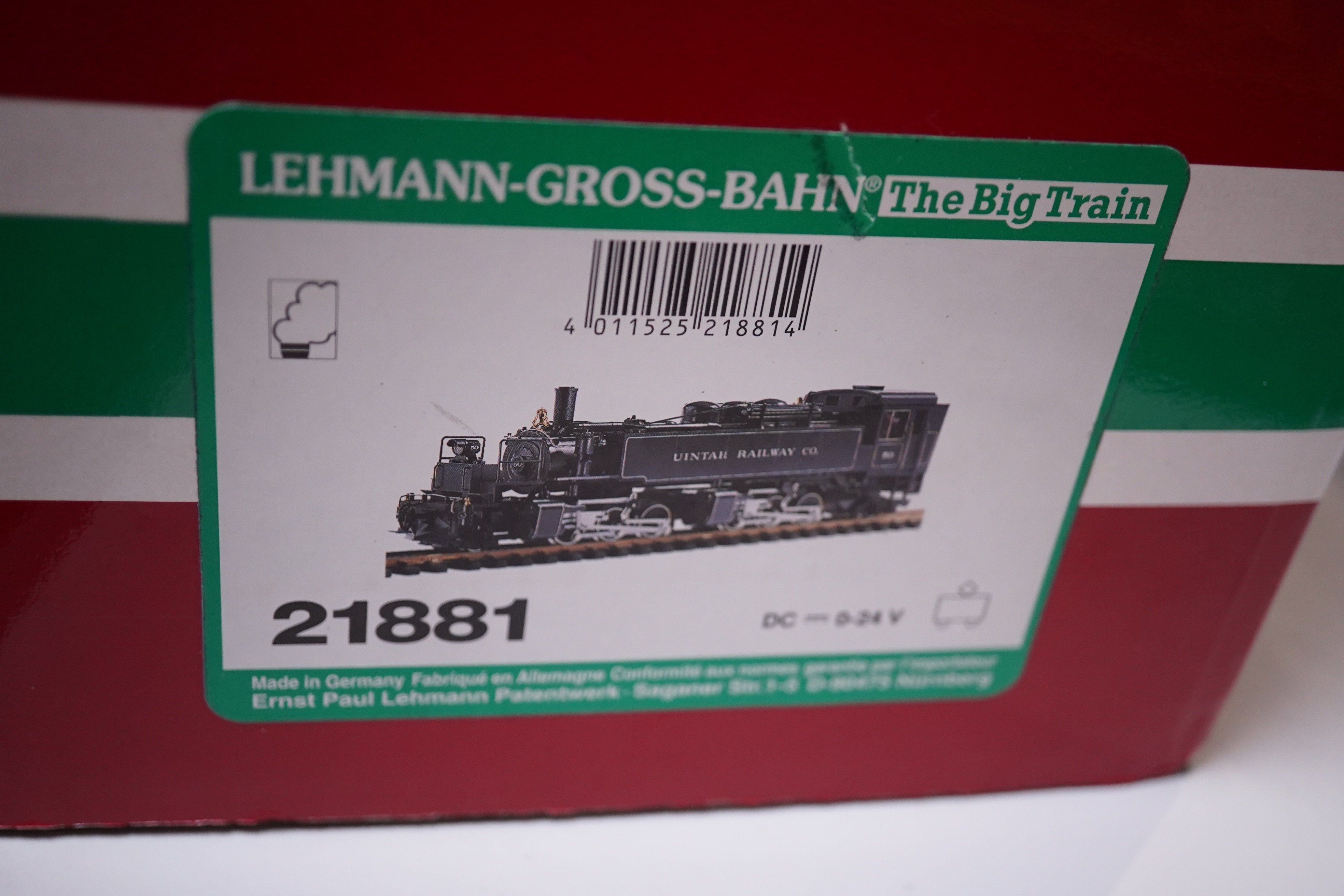 A boxed Lehman LGB (21881) G scale railway Uintah Railway Co. 2-6-6-2T locomotive, 50, in black livery. Condition - good, evidence of very minor running wear only.